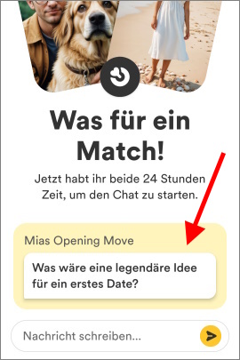 Match auf Bumble zwischen Mann und Frau