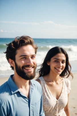 Paar genießt zusammen Zeit am Strand