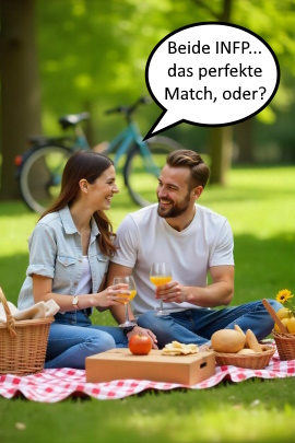 Fröhliches Paar hat Date mit Picknick im Park