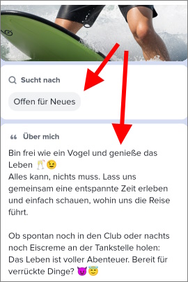 Niveauvoller Profiltext auf Tinder, wo Mann eine Affäre sucht