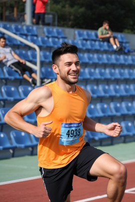 Foto von einem Mann beim Sport im Stadion