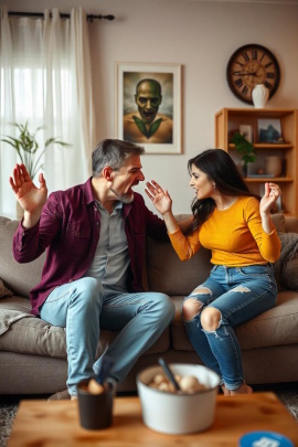 Paar streitet sich zu Hause auf dem Sofa